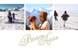 Carte de voeux Une grande année (3 photos) blanc & mordoré