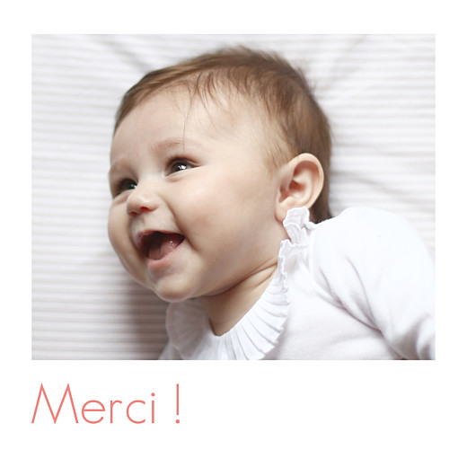 Carte de remerciement Merci simple photo blanc - Recto Carte de remerciement Merci simple photo blanc - Recto