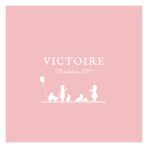 Faire-part de naissance Jeux enfants à 3 (4 pages) rose filles Faire-part de naissance Jeux enfants à 3 (4 pages) rose filles