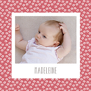 Faire-part de naissance Prairie photo vieux rose Faire-part de naissance Prairie photo vieux rose