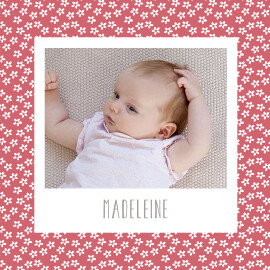 Faire-part de naissance Prairie photo vieux rose