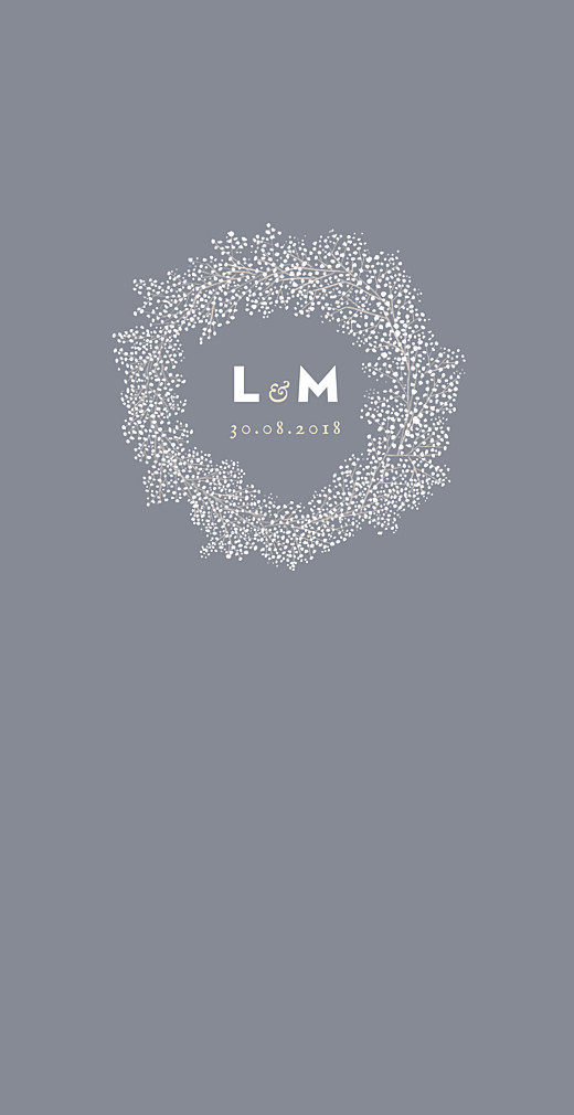 Menu de mariage Gypsophile (4 pages) gris Menu de mariage Gypsophile (4 pages) gris