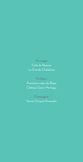 Menu de mariage Graphique (4 pages) orange et turquoise - Page 2 Menu de mariage Graphique (4 pages) orange et turquoise - Page 2
