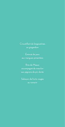 Menu de mariage Graphique (4 pages) orange et turquoise - Page 3 Menu de mariage Graphique (4 pages) orange et turquoise - Page 3