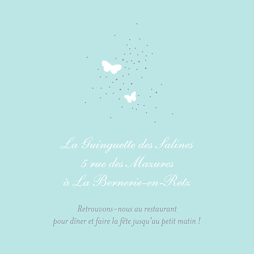 Carton d'invitation mariage Papillons carré blanc et bleu - Page 2 Carton d'invitation mariage Papillons carré blanc et bleu - Page 2