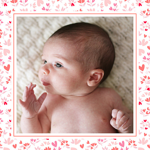 Faire-part de naissance Petit liberty coeur (triptyque) rose Faire-part de naissance Petit liberty coeur (triptyque) rose
