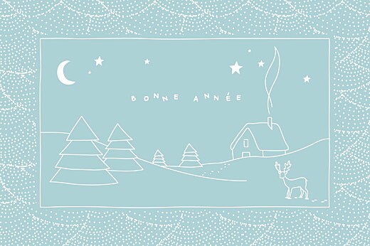 Carte de voeux Douce nuit photo bleu glacier - Recto Carte de voeux Douce nuit photo bleu glacier - Recto
