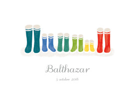 Faire-part de naissance Balade (4 enfants) triptyque blanc Faire-part de naissance Balade (4 enfants) triptyque blanc