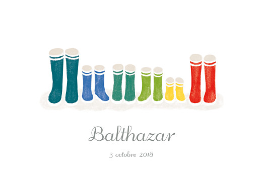 Faire-part de naissance Balade (4 enfants) triptyque blanc Faire-part de naissance Balade (4 enfants) triptyque blanc