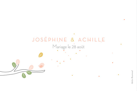 Marque-table mariage Les mariés blanc - Verso Marque-table mariage Les mariés blanc - Verso