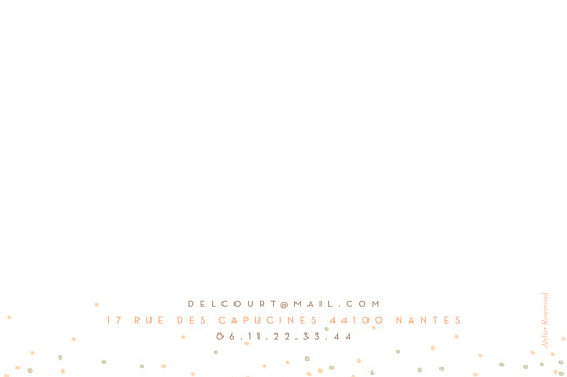 Carte de correspondance Confetti corail - Verso Carte de correspondance Confetti corail - Verso