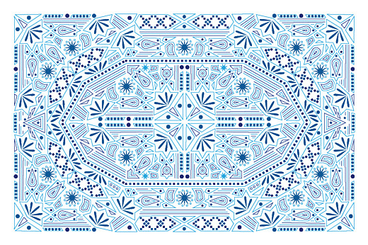 Carte de correspondance Nomade bleu & blanc - Recto Carte de correspondance Nomade bleu & blanc - Recto