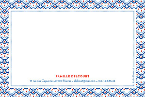 Carte de correspondance Pattern fantaisie bleu