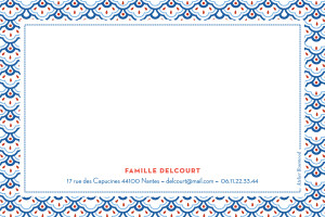 Carte de correspondance Pattern fantaisie bleu