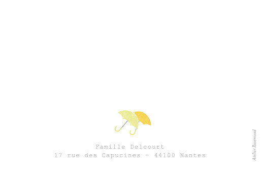 Carte de remerciement Balade jumeaux jaune - Verso Carte de remerciement Balade jumeaux jaune - Verso