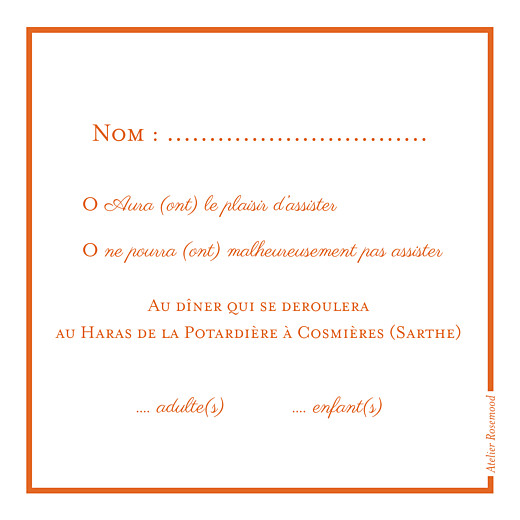 Carton réponse mariage Carré chic orange - Page 2 Carton réponse mariage Carré chic orange - Page 2