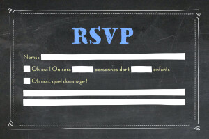 Carton réponse mariage Ardoise simple noir Carton réponse mariage Ardoise simple noir
