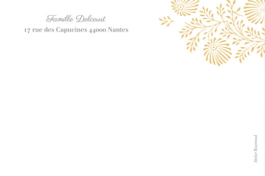 Carte de correspondance Idylle jaune - Verso Carte de correspondance Idylle jaune - Verso