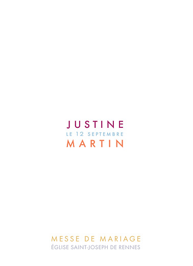 Livret de messe mariage Justifié blanc Livret de messe mariage Justifié blanc