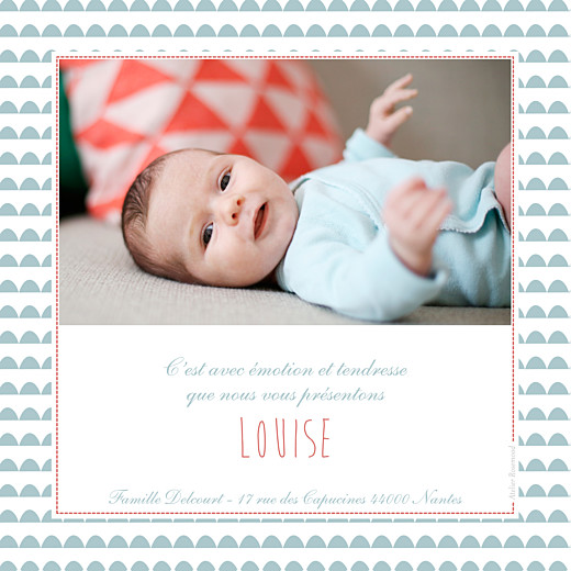 Faire-part de naissance Fjord rouge & turquoise - Page 2 Faire-part de naissance Fjord rouge & turquoise - Page 2