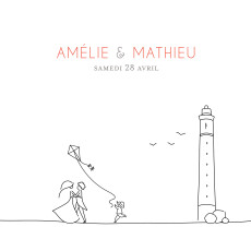 Faire-part de mariage Promesse cerf volant Faire-part de mariage Promesse cerf volant