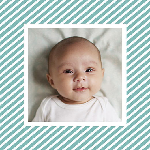Carte de remerciement Petit sucre d\'orge photo turquoise - Recto Carte de remerciement Petit sucre d\'orge photo turquoise - Recto