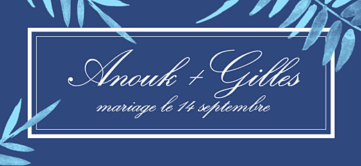 Etiquette de mariage Feuillage bleu Etiquette de mariage Feuillage bleu