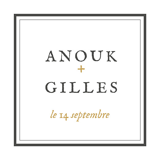 Etiquette de mariage Feuillage (carré) or Etiquette de mariage Feuillage (carré) or