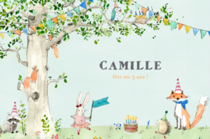 Carte d'anniversaire Nous irons au bois bleu ciel Carte d'anniversaire Nous irons au bois bleu ciel