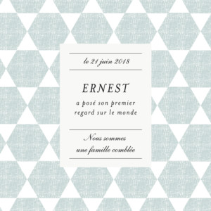 Faire-part de naissance Toile de lin vert Faire-part de naissance Toile de lin vert
