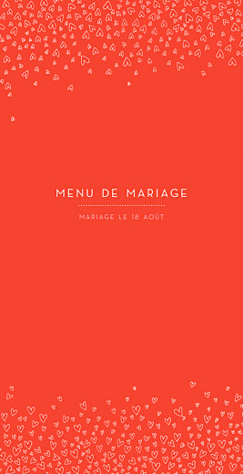 Menu de mariage Ronde de cœurs (4 pages) rouge Menu de mariage Ronde de cœurs (4 pages) rouge