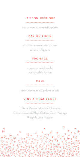 Menu de mariage Ronde de cœurs (4 pages) rouge - Page 3 Menu de mariage Ronde de cœurs (4 pages) rouge - Page 3
