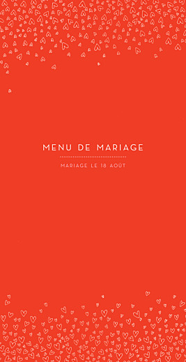 Menu de mariage Ronde de cœurs rouge Menu de mariage Ronde de cœurs rouge