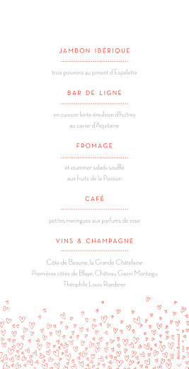 Menu de mariage Ronde de cœurs rouge - Page 2 Menu de mariage Ronde de cœurs rouge - Page 2