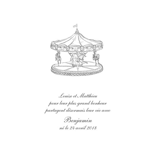 Faire-part de naissance Carrousel 2 photos blanc Faire-part de naissance Carrousel 2 photos blanc