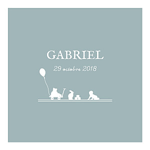 Faire-part de naissance Jeux d\'enfant (triptyque) gris Faire-part de naissance Jeux d\'enfant (triptyque) gris