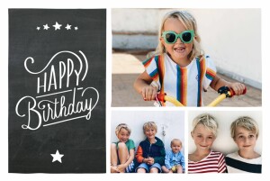 Carte d'anniversaire Ardoise noir