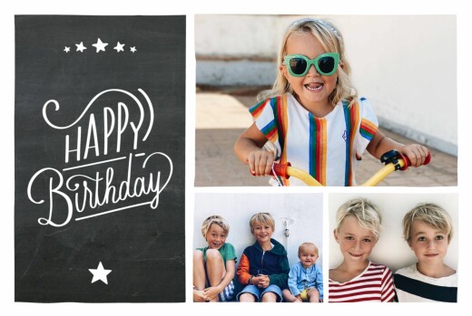 Carte d'anniversaire Ardoise noir - Recto Carte d'anniversaire Ardoise noir - Recto