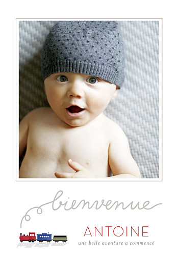 Faire-part de naissance Jouets d'antan portrait garçon Faire-part de naissance Jouets d'antan portrait garçon