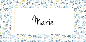 Marque-place Baptême Liberty cœur bleu Marque-place Baptême Liberty cœur bleu