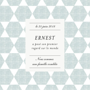 Faire-part de naissance Toile de lin (4 pages) vert Faire-part de naissance Toile de lin (4 pages) vert