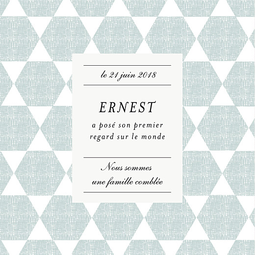 Faire-part de naissance Toile de lin (4 pages) vert Faire-part de naissance Toile de lin (4 pages) vert