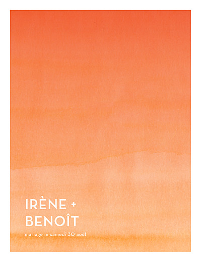 Faire-part de mariage Aquarelle portrait orange Faire-part de mariage Aquarelle portrait orange