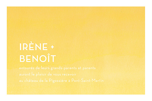 Carton d'invitation mariage Aquarelle jaune Carton d'invitation mariage Aquarelle jaune
