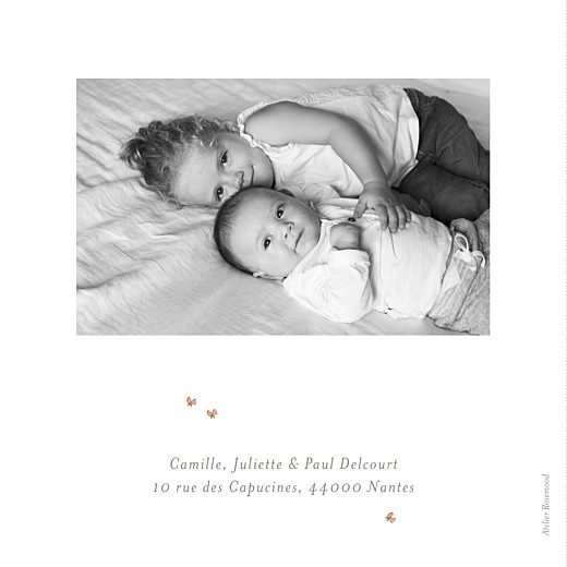 Faire-part de naissance Girafe aquarelle 2 photos blanc Faire-part de naissance Girafe aquarelle 2 photos blanc