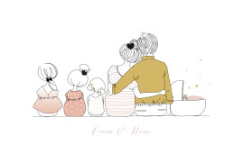 Faire-part de naissance Lovely family 4 enfants filles Faire-part de naissance Lovely family 4 enfants filles