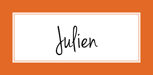 Marque-place mariage Carré chic orange - Page 1 Marque-place mariage Carré chic orange - Page 1