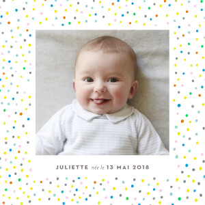 Faire-part de naissance Happy 3 photos blanc Faire-part de naissance Happy 3 photos blanc