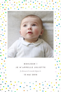 Faire-part de naissance Happy 2 photos blanc Faire-part de naissance Happy 2 photos blanc
