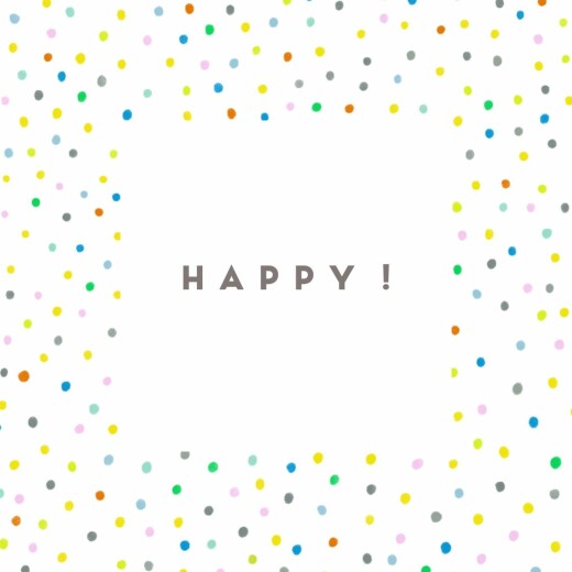 Faire-part de naissance Happy (triptyque) blanc Faire-part de naissance Happy (triptyque) blanc